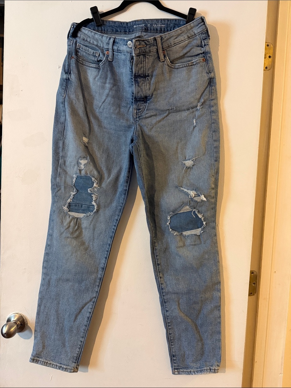 Old Navy Light Blue Distressed Boyfriend Jeans